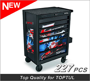 TOPTUL Professional Tool Cabinet Set 227 Pcs (Drawer Trolley)